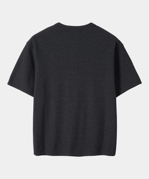 Dima хлопок Henley Short-Sleeve T-Shirt [Charcoal]