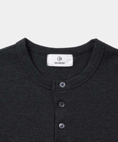Dima хлопок Henley Short-Sleeve T-Shirt [Charcoal]