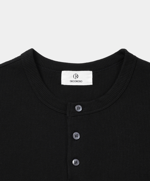 Dima хлопок Henley Short-Sleeve T-Shirt чёрный