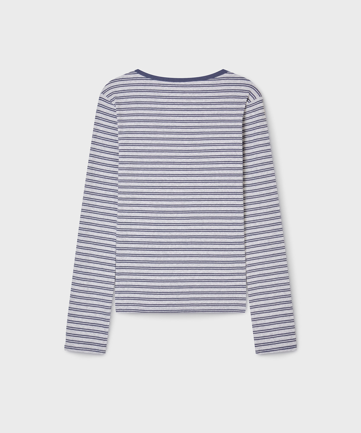 Ribbed Henry Neck длинный рукав T-shirt / WHLAG2322F