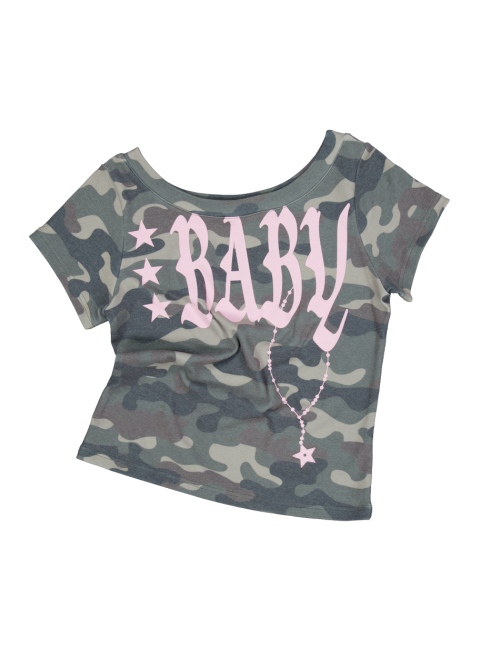 BABY свободный NECK топ / CAMO