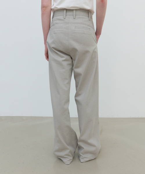Свободные хлопковые брюки с карманами - Beige