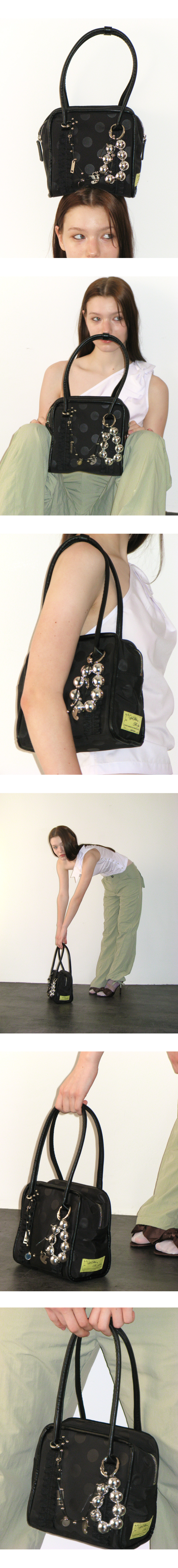 MUSINSA公式 | YEOMIM mini box bag (black dot)