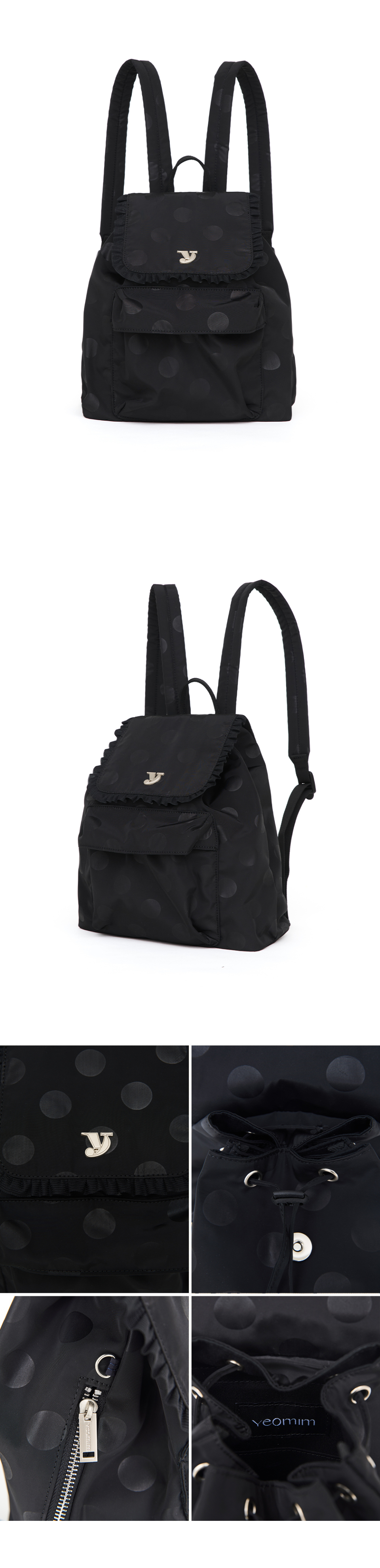 MIni Dot BackPack◆YEOMIM - black dot◆ MIni Dot BackPack◇YEOMIM - black dot◇ 6th restock] Mini