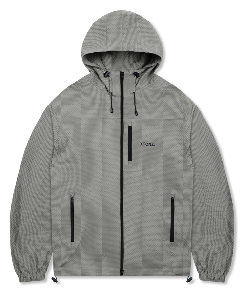 Ветровка жатая в клетку XJ132 (WARM GRAY)