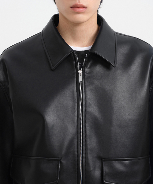 Оверсайз авиатор из экокожи [Black]