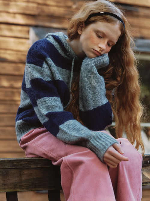 Mohair stripe худи knit - тёмно-синий