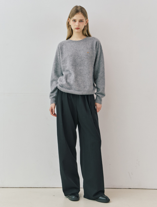 Pintuck belted wide брюки - чёрный