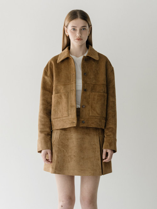 Suede crop куртка - camel