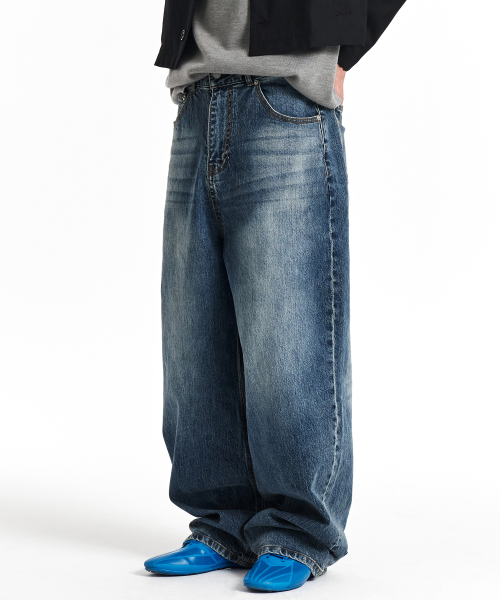 Faded Washing Wide Denim брюки (Indigo)