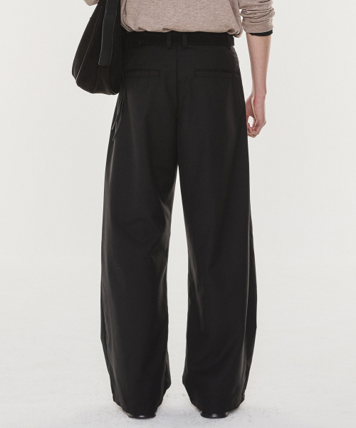 Refined Soft TR Pleated Wide брюки (Black)