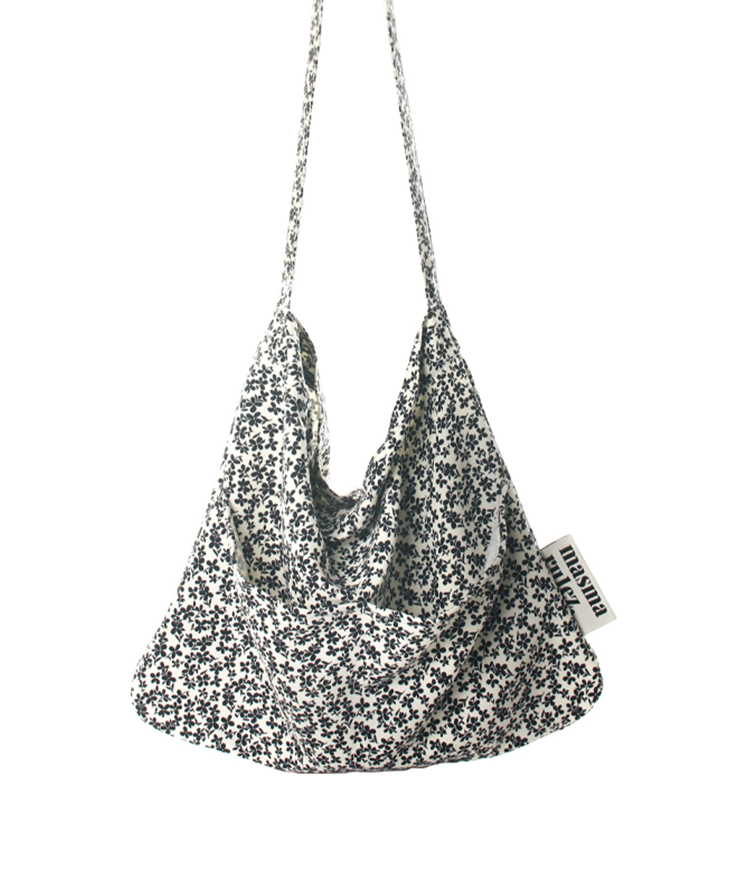 [SET] Halfmoon cross bag_black & Rabbit eco bag_Black flower & BB KEYRING SET