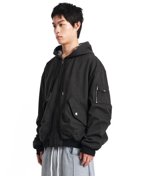 Gridcore zip худи свитер (Charcoal)