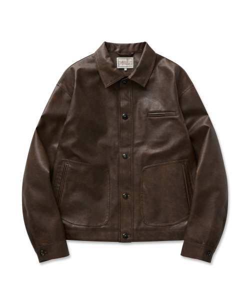 Welt Pocket искусственная кожа куртка 8(Brown)