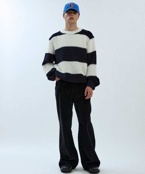 Striped Loop Knit 21(Navy)