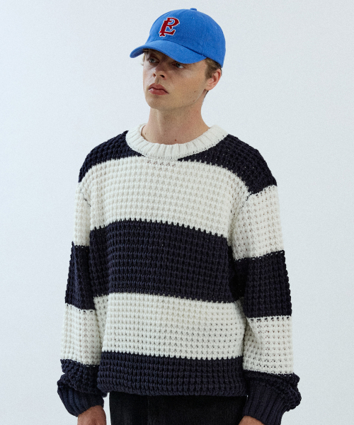 Striped Loop Knit 21(Navy)