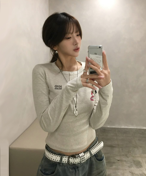 HENRY NECK STITCH LONG SLEEVE футболка [7color]