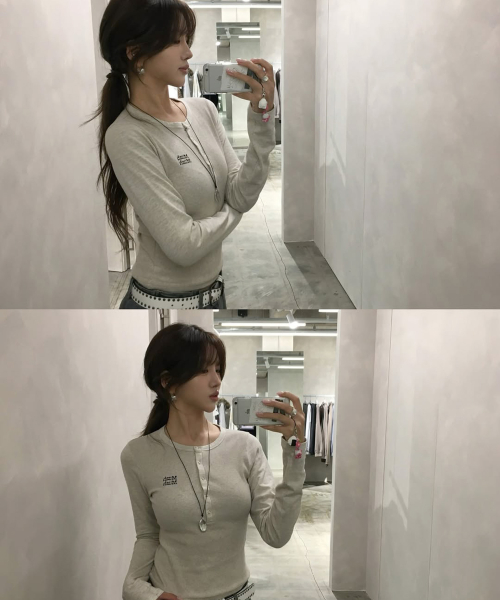 HENRY NECK STITCH LONG SLEEVE футболка [7color]