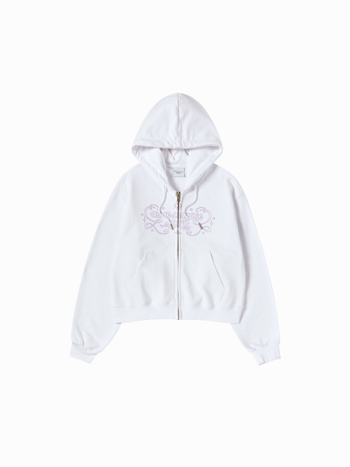 WOMAN PRINCESS FONT CROP худи ZIP UP (2 COLOR)