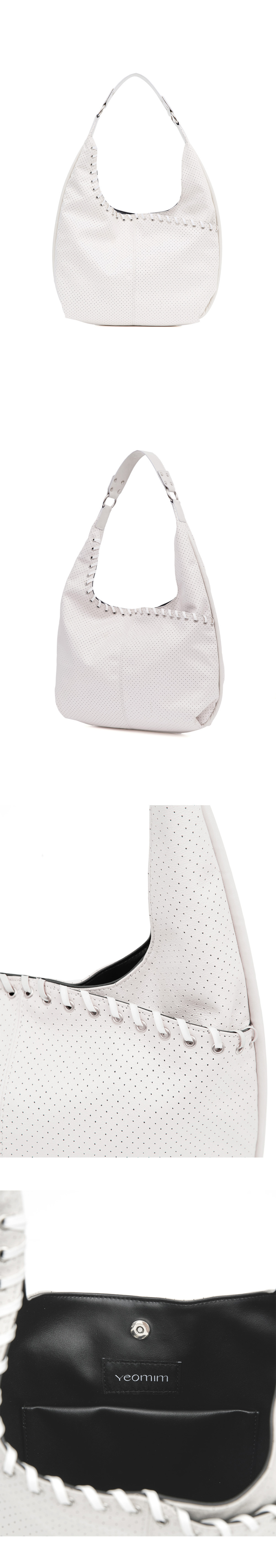 여밈(YEOMIM) medium slash hobo bag (punching cream) - 사이즈