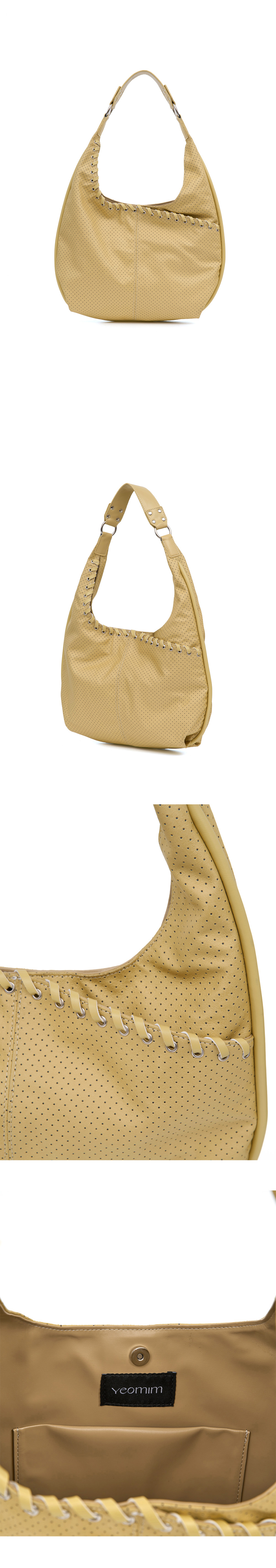 여밈(YEOMIM) medium slash hobo bag (punching butter