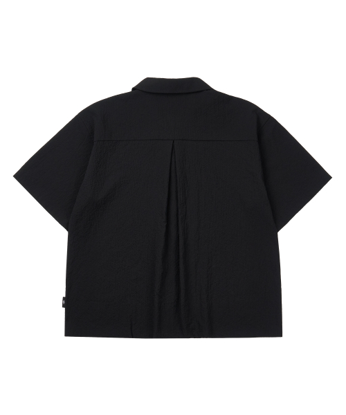 Gingham клетчатый Open Collar рубашка _ чёрный