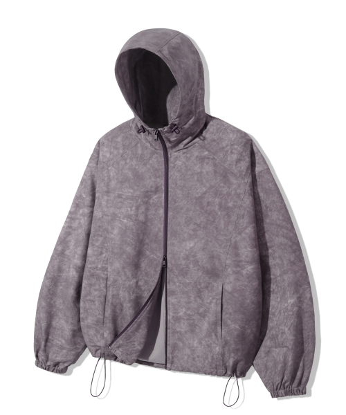 Ветровка на молнии с капюшоном Pigment Dying_Purple