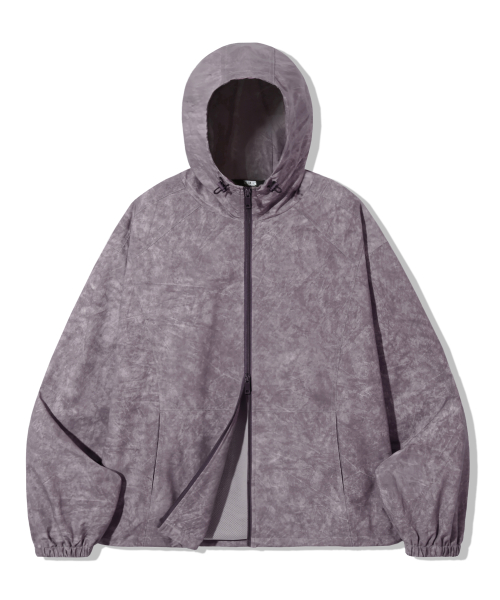Ветровка на молнии с капюшоном Pigment Dying_Purple