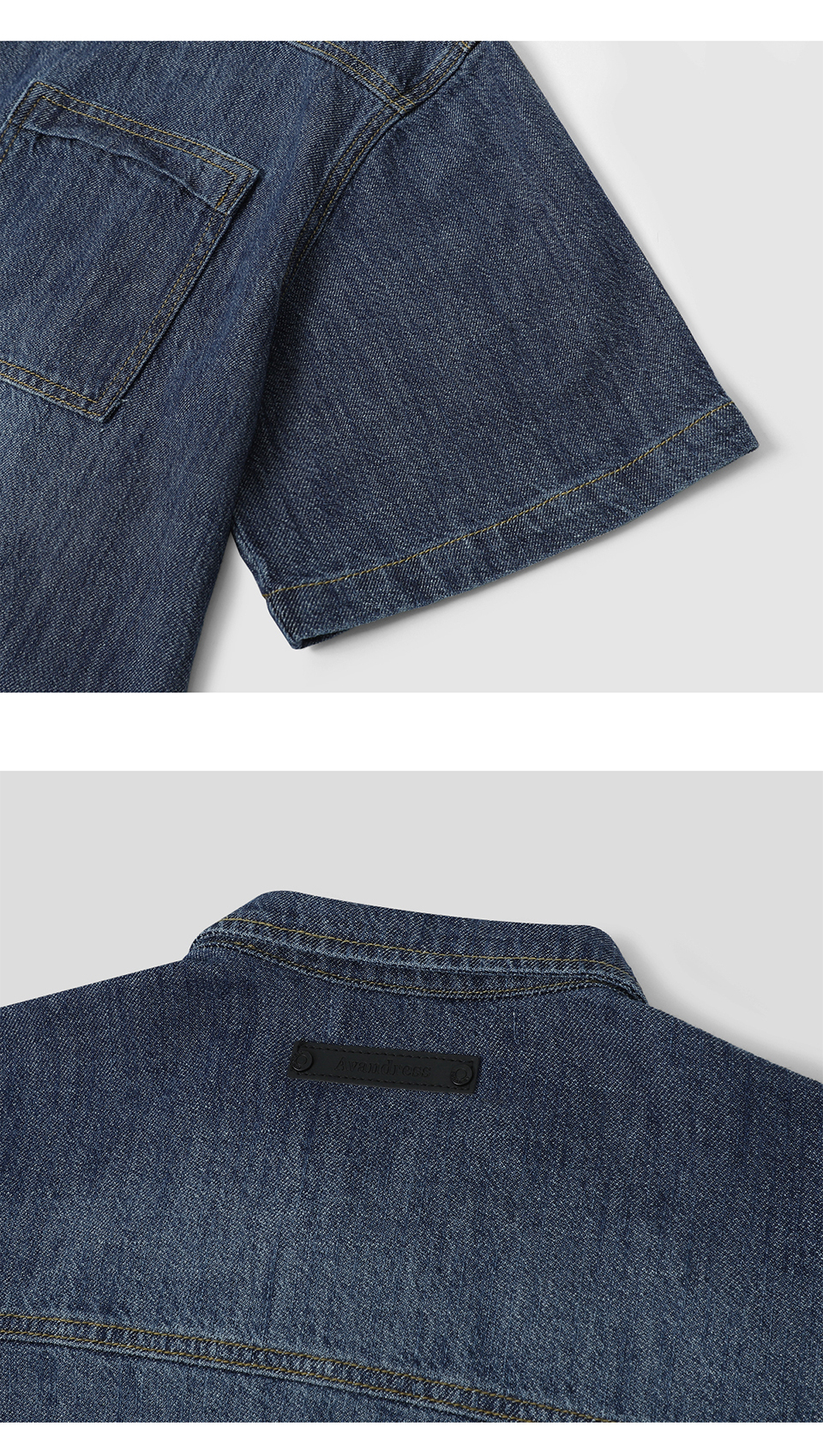 MUSINSA | AVANDRESS Cooling Western Short-sleeve Denim Shirt