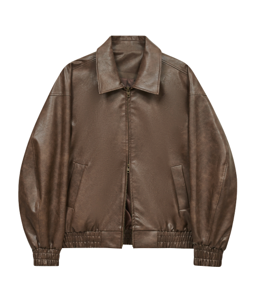Кожаная куртка 87-STAN009 Standard Blouson Vintage Light Brown