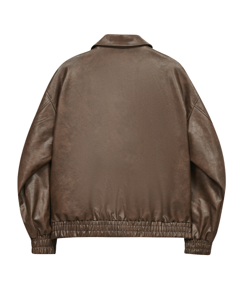 Кожаная куртка 87-STAN009 Standard Blouson Vintage Light Brown