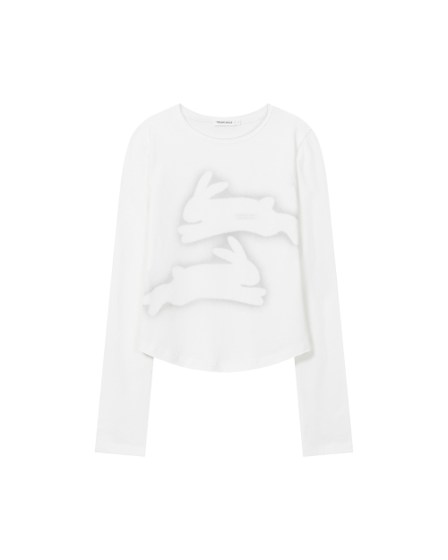 Twin rabbit long sleeves WHITE