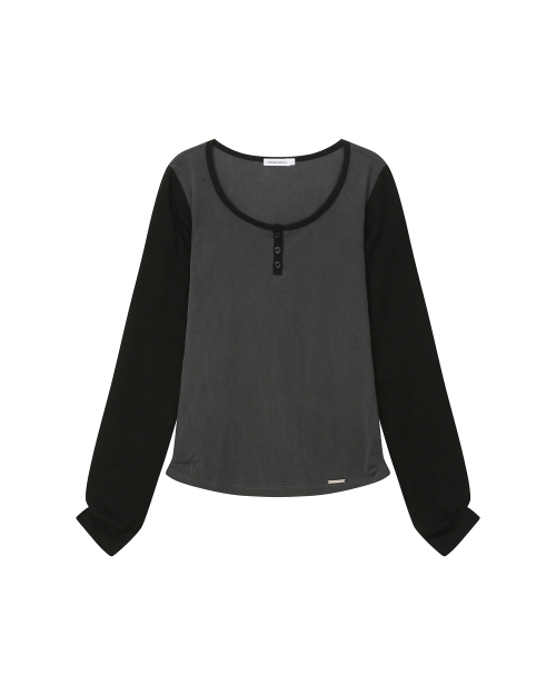 Henley вырез long sleeves CHARCOAL