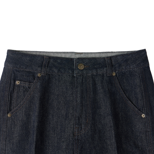W 1975 широкий деним TROUSERS - INDIGO (P253WDP461)