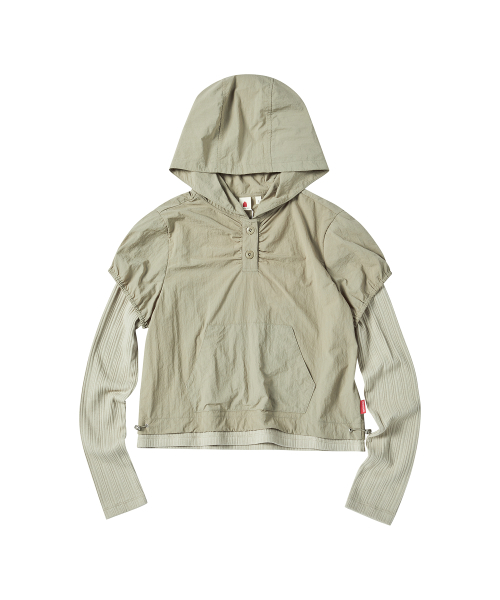 W PUFF SLEEVES LAYERED худи [хаки]