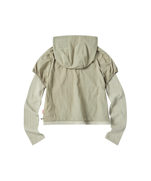 W PUFF SLEEVES LAYERED худи [хаки]