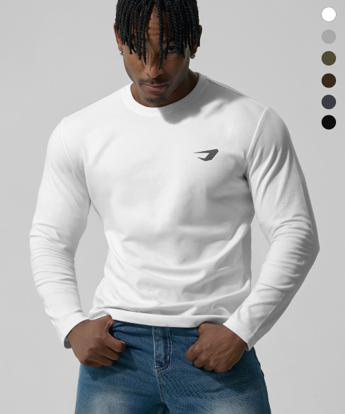 Лонгслив Muscle Fit из хлопкового слаба_6color