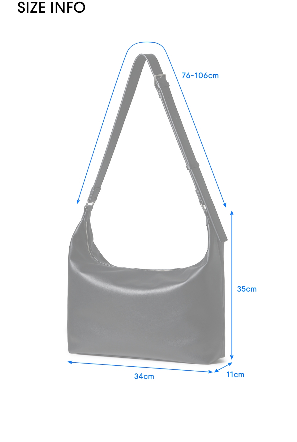 MUSINSA | MUSINSA STANDARD Synthetic leather hobo crossbody bag