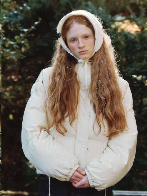 Cocoon Duck Down Hooded Padding - lemon butter