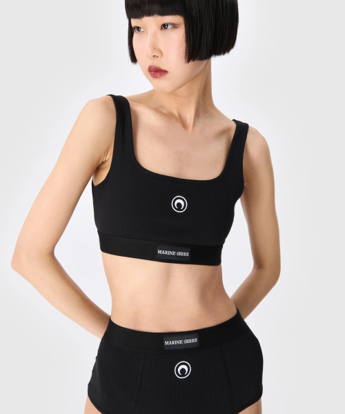 (W) Спортивный бра MOON LOGO STRETCHED JERSEY SPORT BRA BK99 BLACK