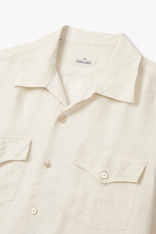 Льняная рубашка с карманом Light Beige 4715103109