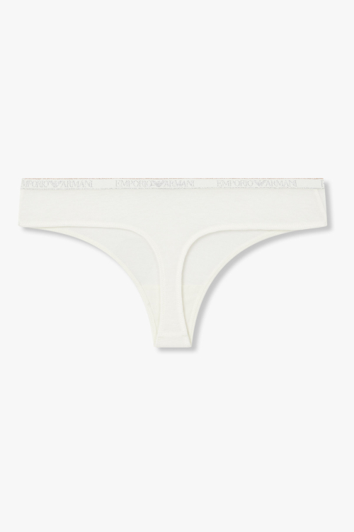[EMPORIO ARMANI UNDERWEAR] Женские стринги из вискозы с металликом White 0825310504