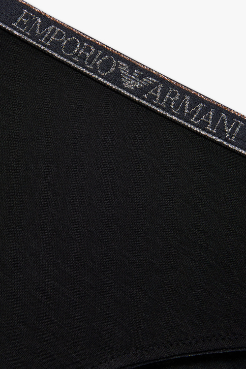 EMPORIO ARMANI UNDERWEAR женские стринги из вискозы с металликом_Black 0825310507