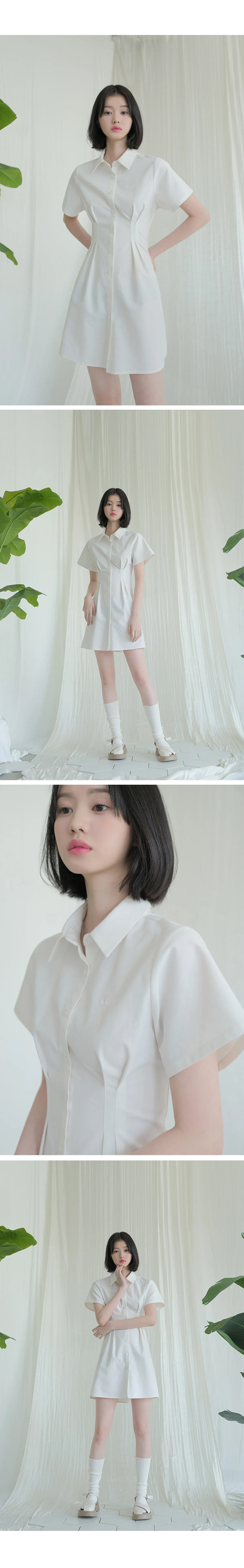 어반드레스(AVANDRESS) French Linen Like Slim Shirt Dress