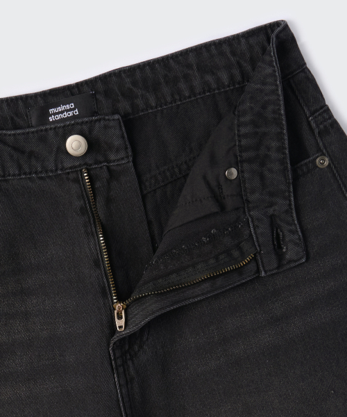 Womens Curved Denim Pants [Washed Black] thumbnail 5