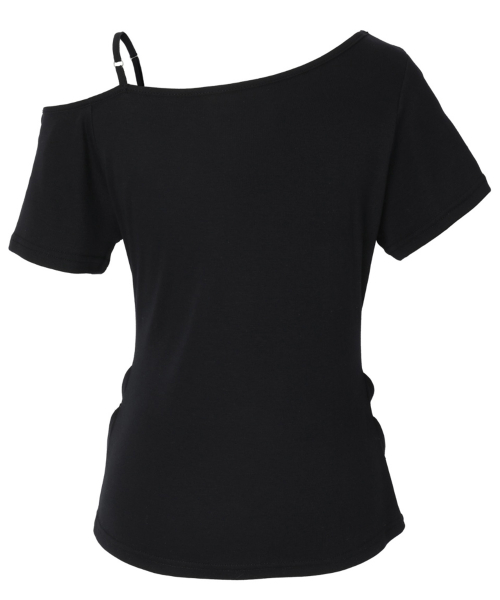 Buckle Strap One Shoulder Top (черная)
