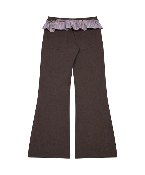 L19 FRILL BOOTSCUT брюки(коричневая)