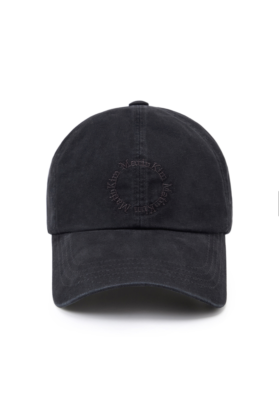 MUSINSA | MATIN KIM WASHED CIRCLE LOGO BALL CAP IN BLACK