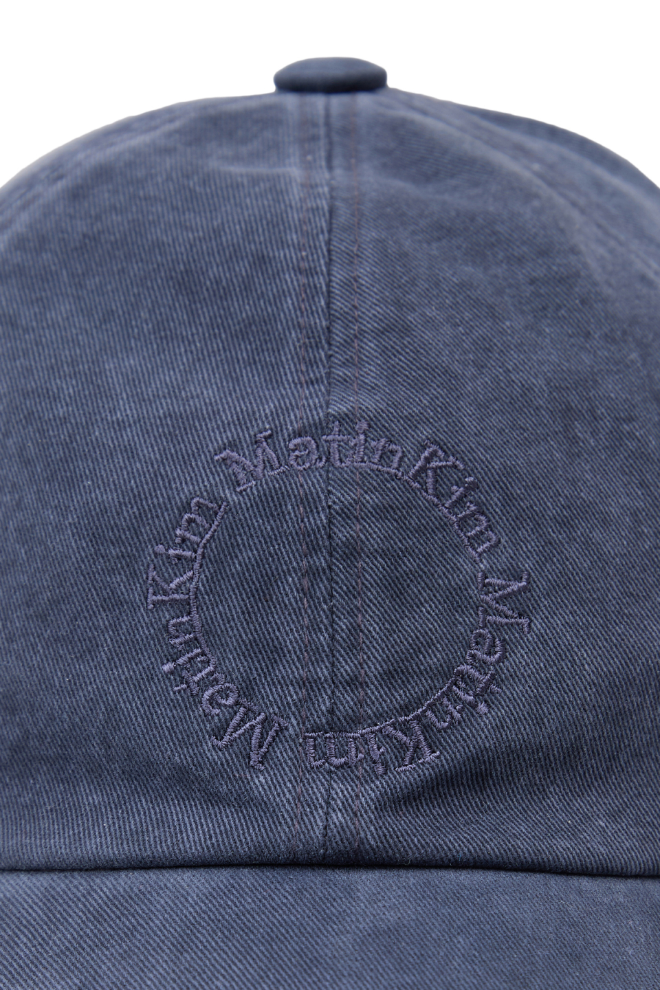 MUSINSA | MATIN KIM WASHED CIRCLE LOGO BALL CAP IN NAVY