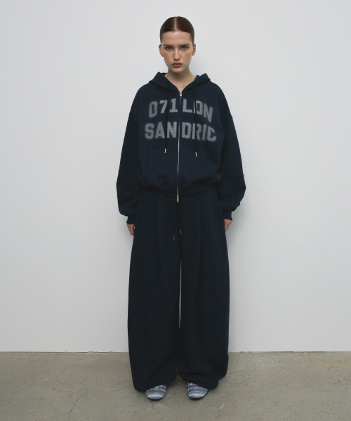 OVERFIT HOOD ZIP UP_NAVY